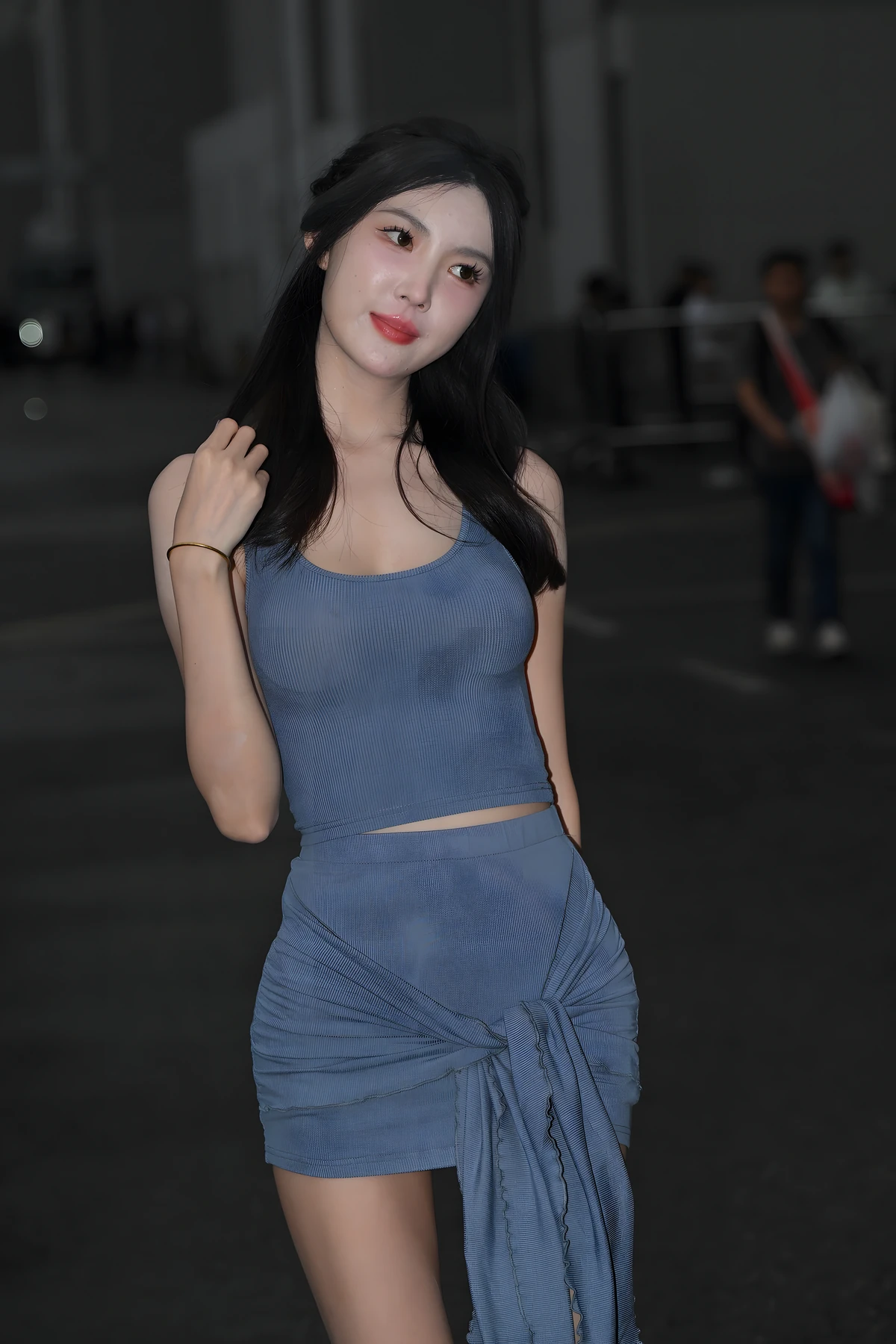 蓝色瑜伽服运动风J8687