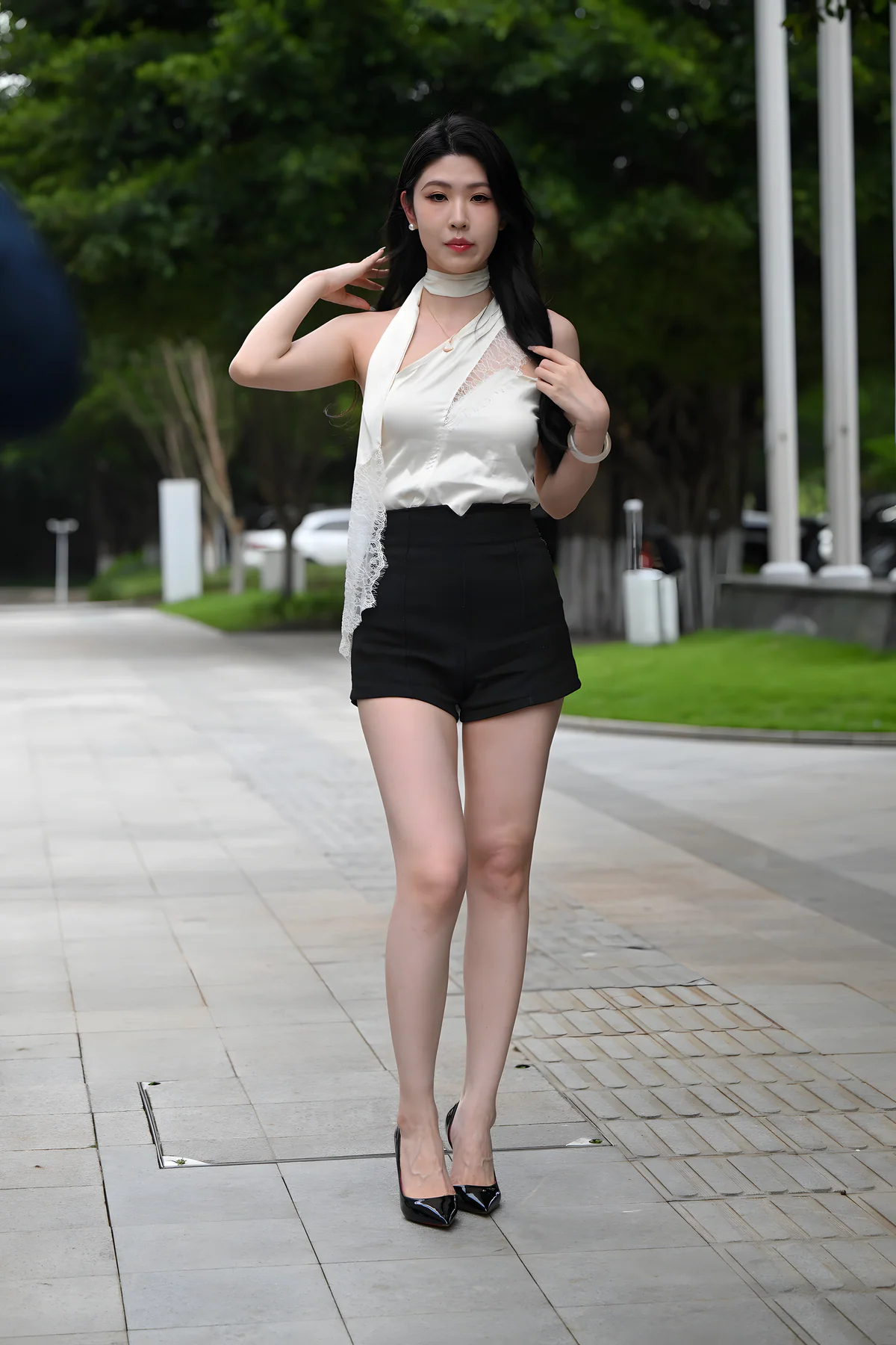 黑白搭配弦子J9483