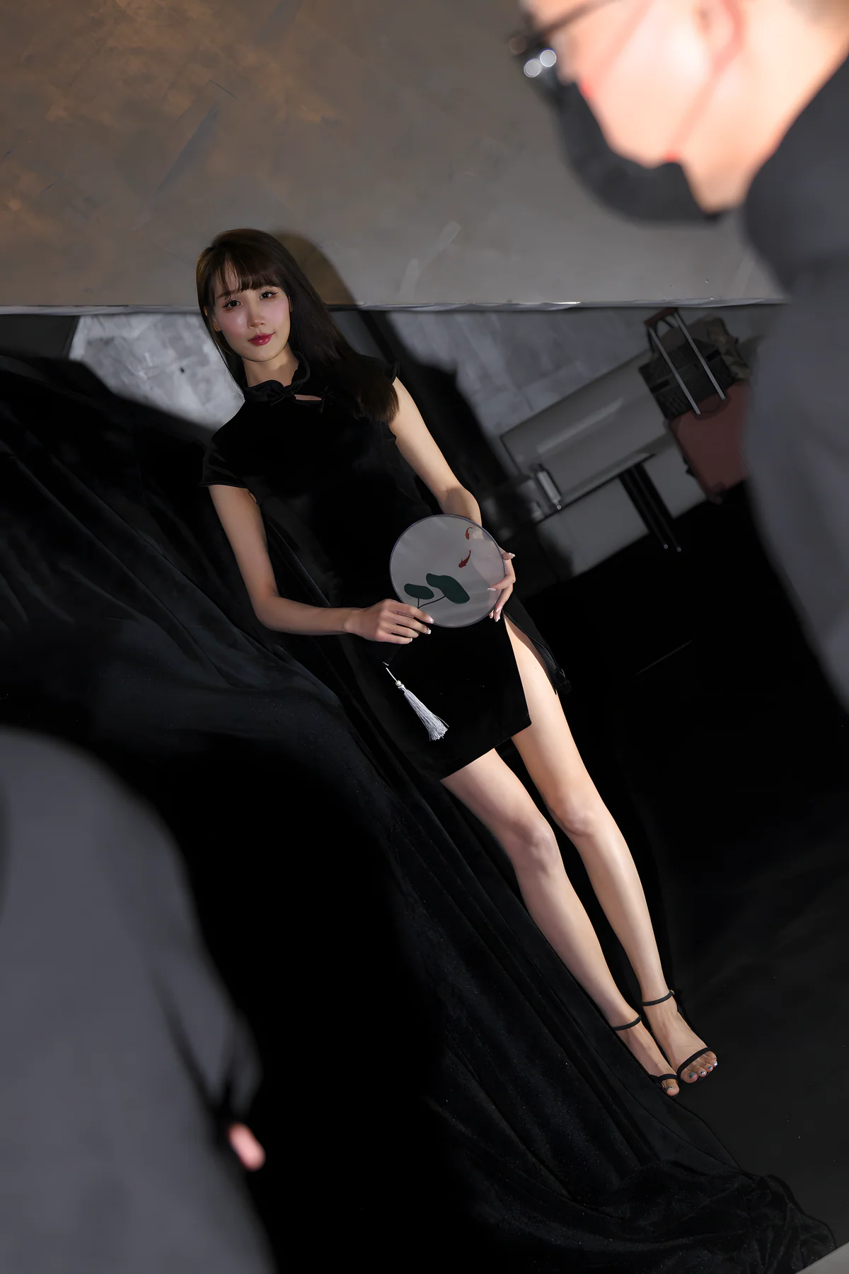 复古黑色旗袍J9509