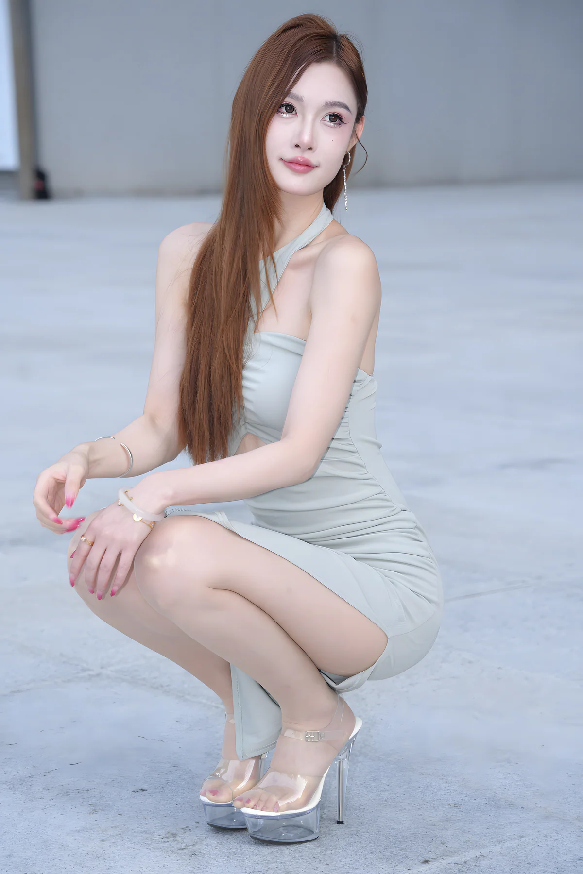 绿色修身裙J9943