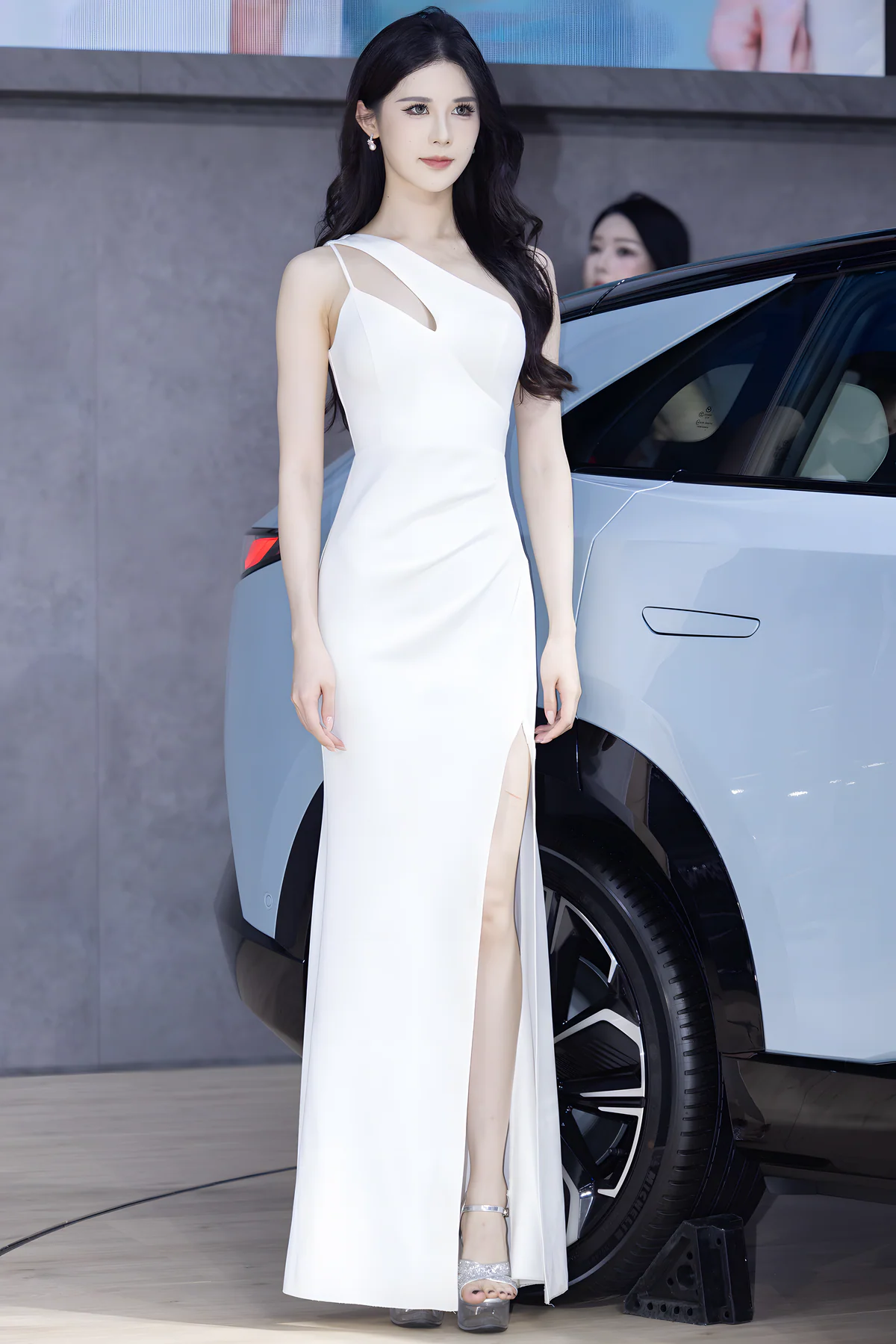 桑桑crow白色开叉长裙J10078